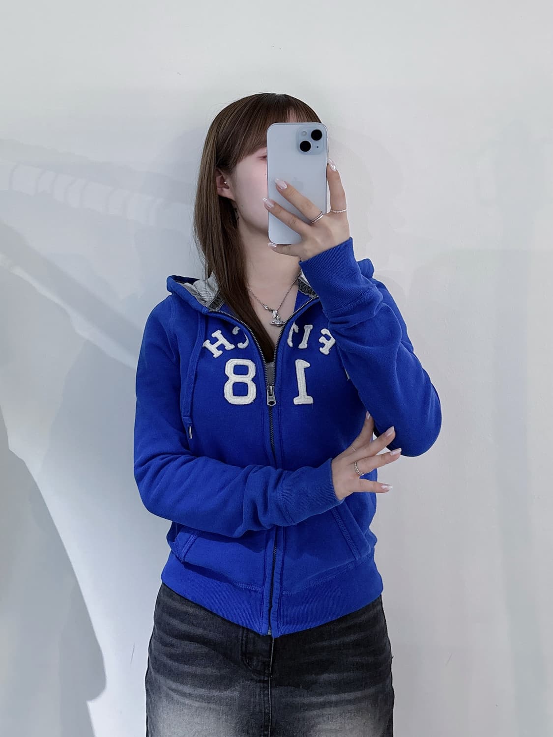 아베크롬비 빅로고 딱붙 후드집업 상품이미지1