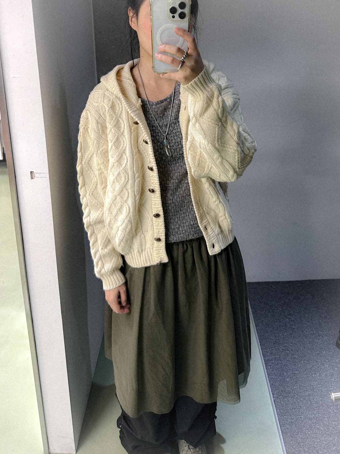 ivory cable hd cardigan 상품이미지2