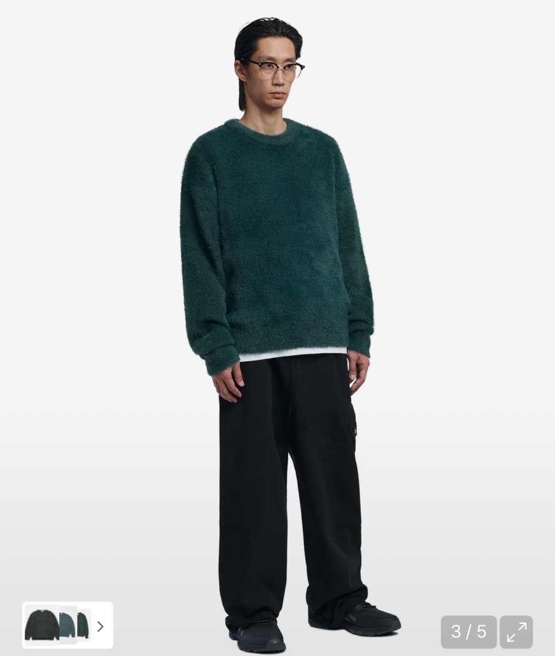 [L] 노매뉴얼 헤어리 크롭 니트 새상품 상품이미지3