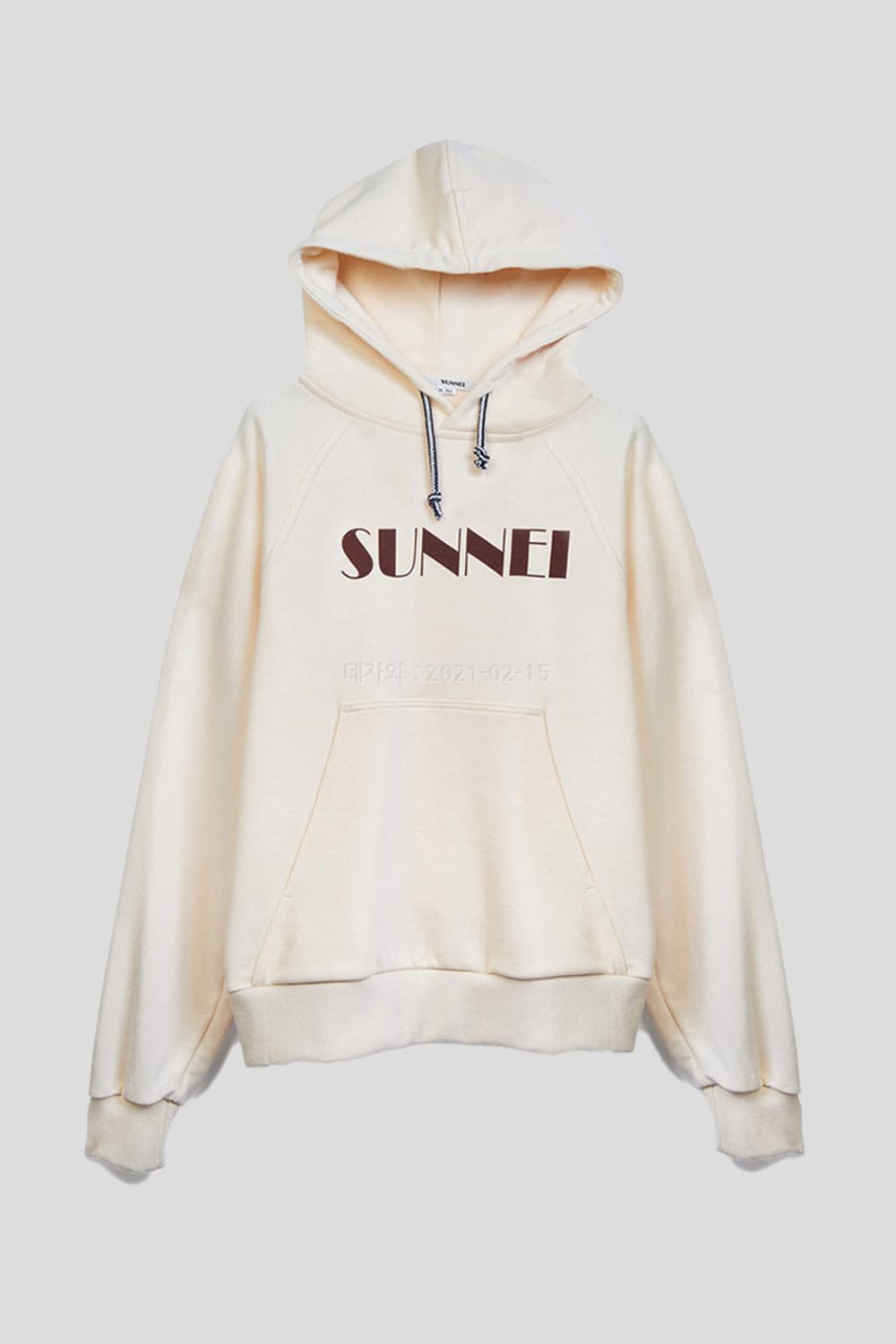 써네이 빅로고 후드티 크림 M 상태최상 상품이미지1