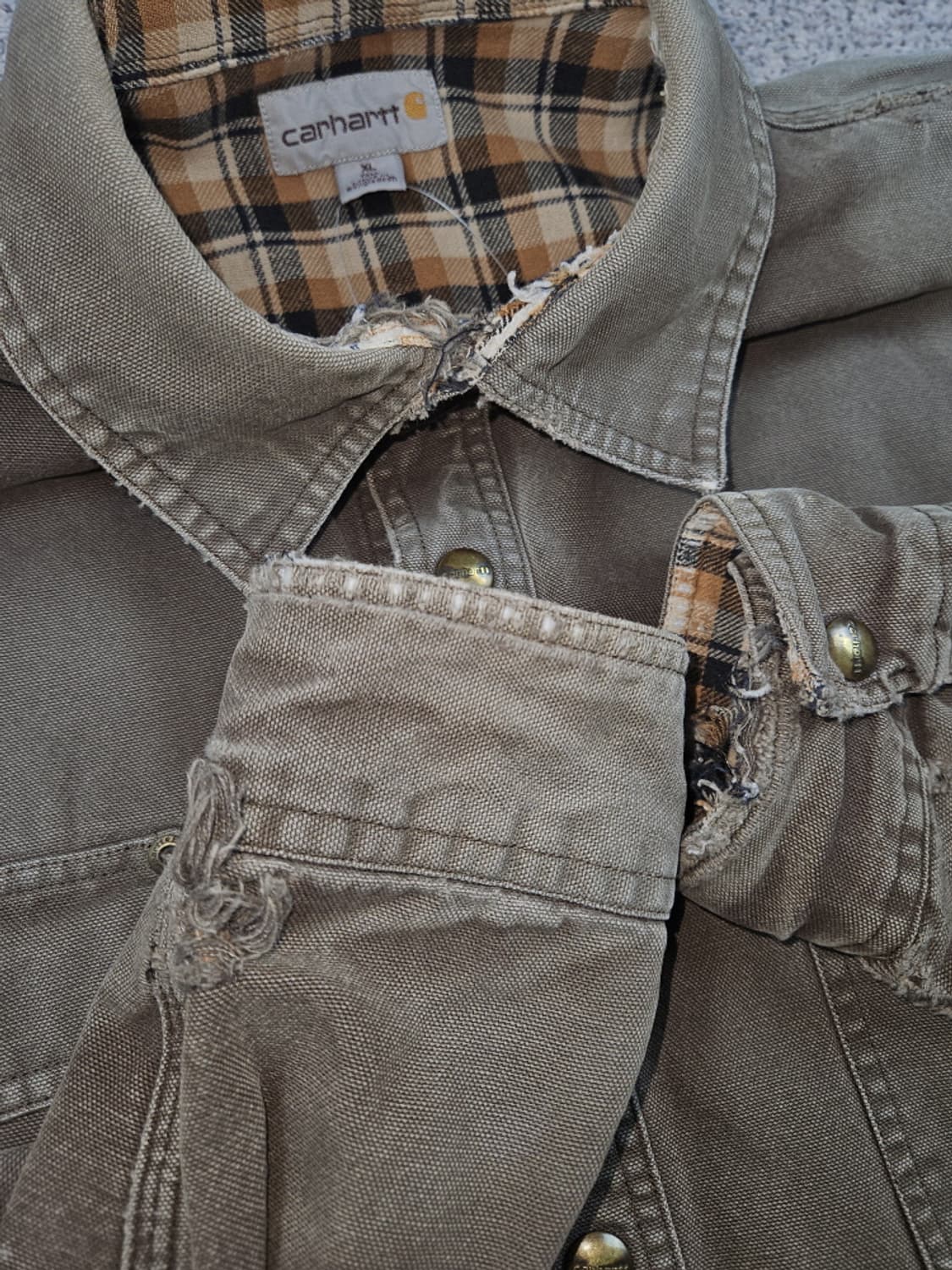 칼하트 덕 캔버스 플란넬 버튼업 워크 셔츠 ( XL ) / 10340 상품이미지10