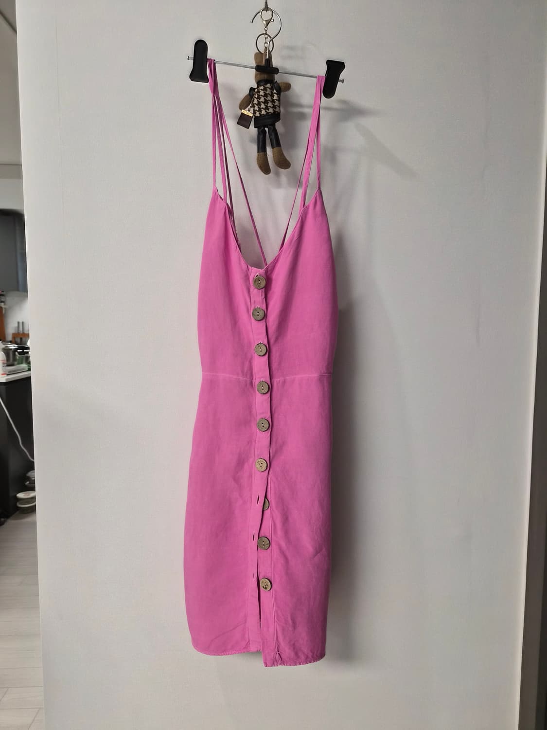 [ZARA] 자라 린넨 블렌드 백 크로스 미니 원피스 (Rosa) 상품이미지7