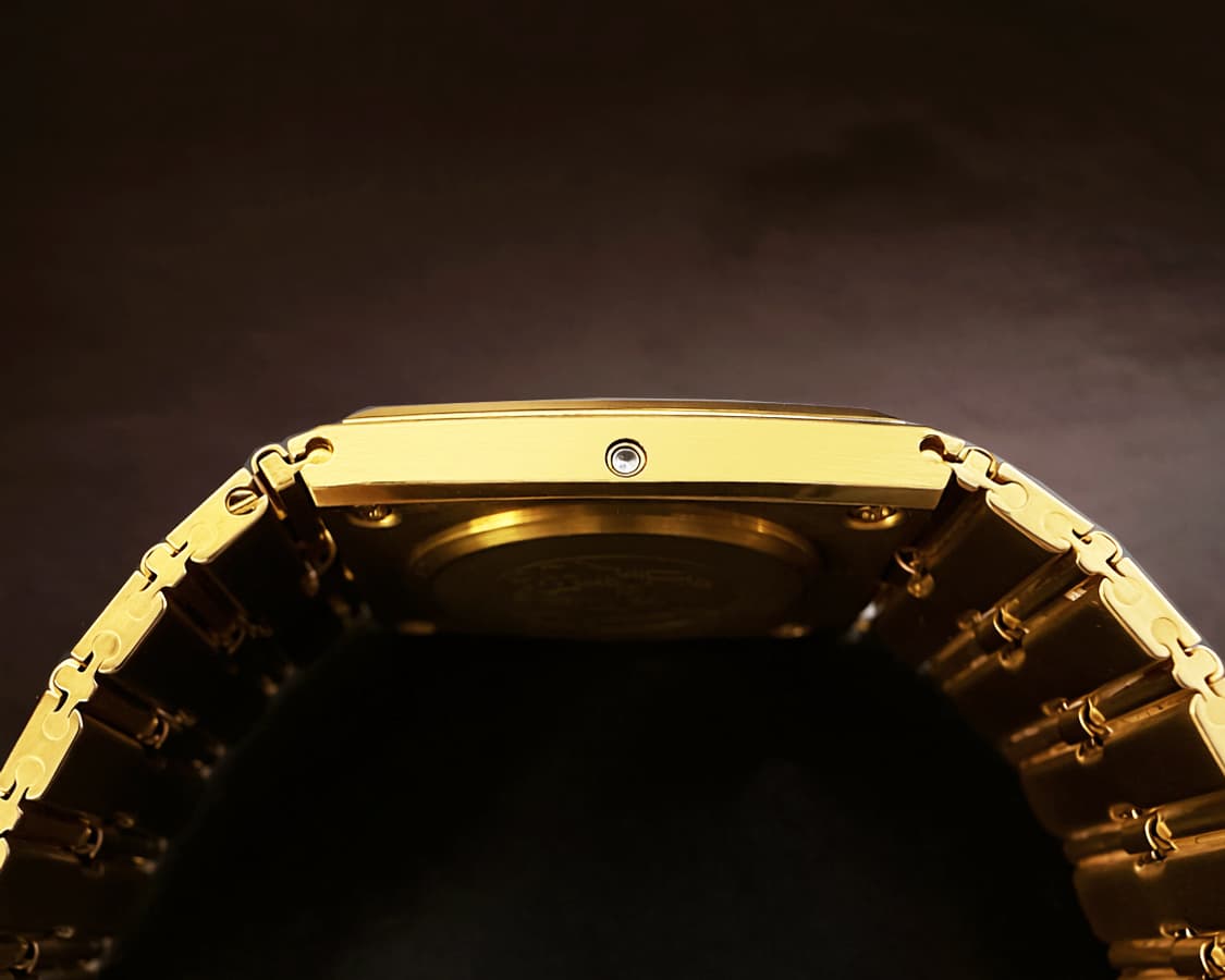 희귀 오메가 드빌 스퀘어 금장 그린 다이얼 여성 쿼츠 시계 상품이미지3