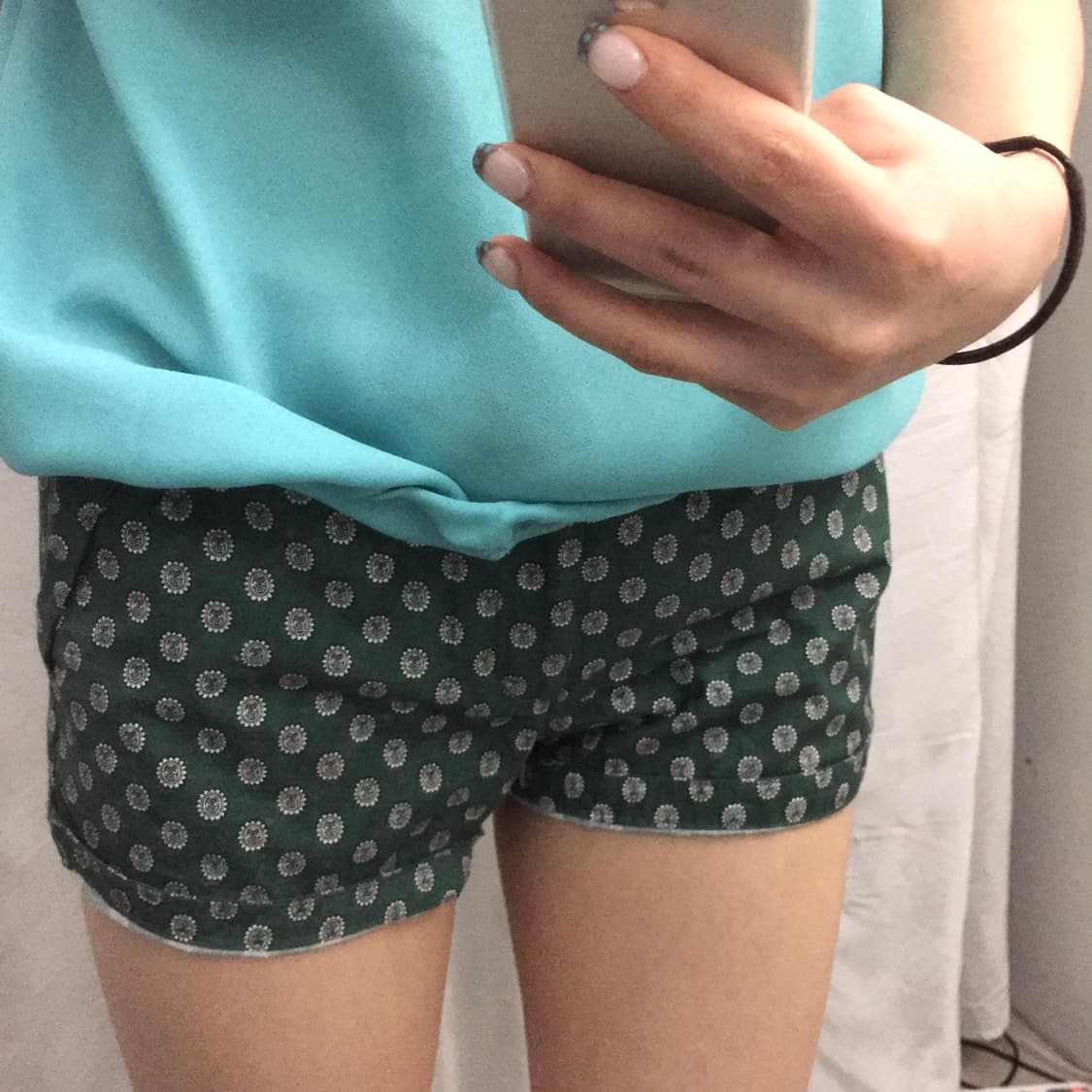 Tate 모리걸 에스닉 오리엔탈 괴짜 그린 숏팬츠 상품이미지2