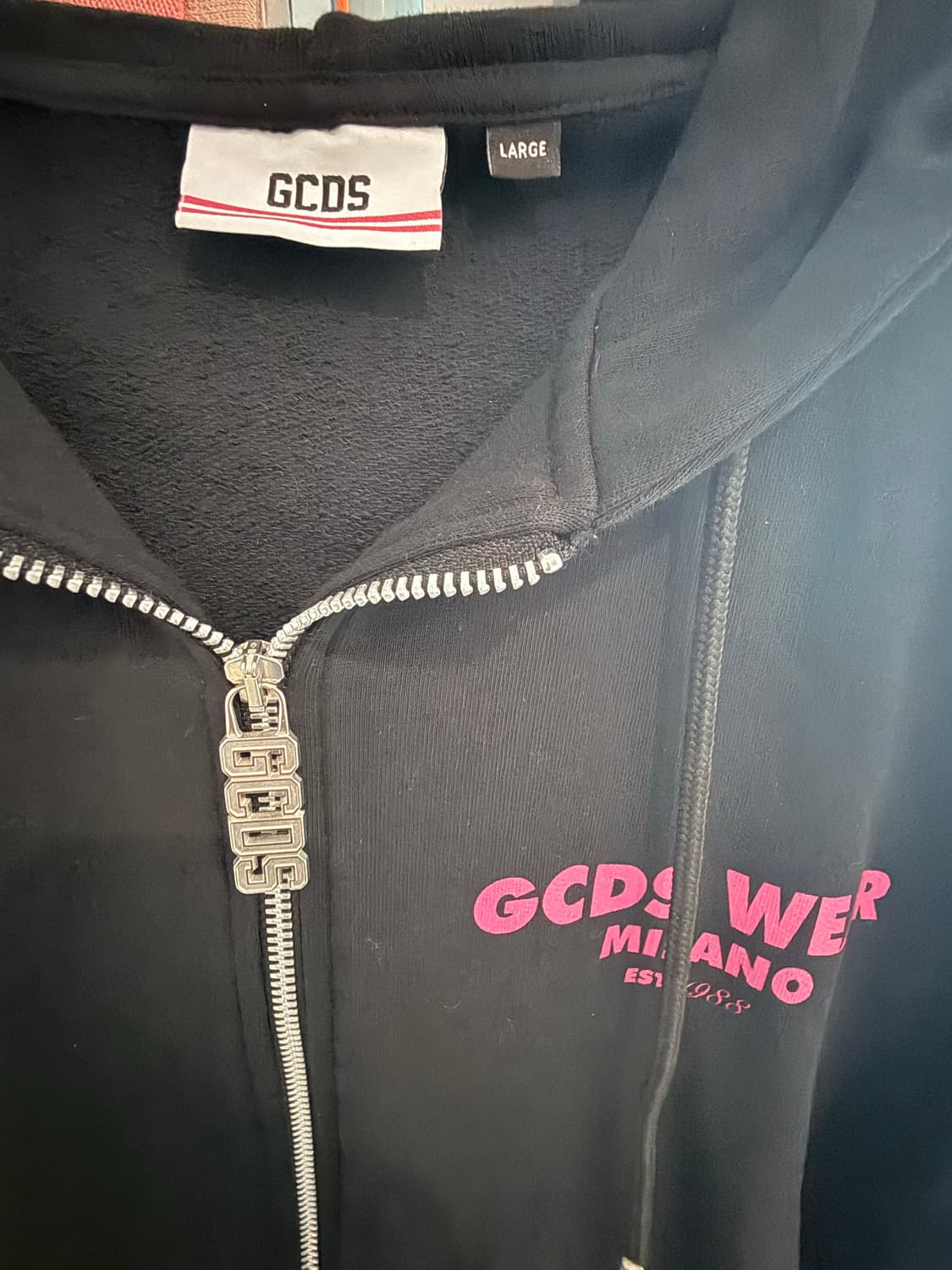 GCDS 후드집업 블랙 라지 상품이미지2