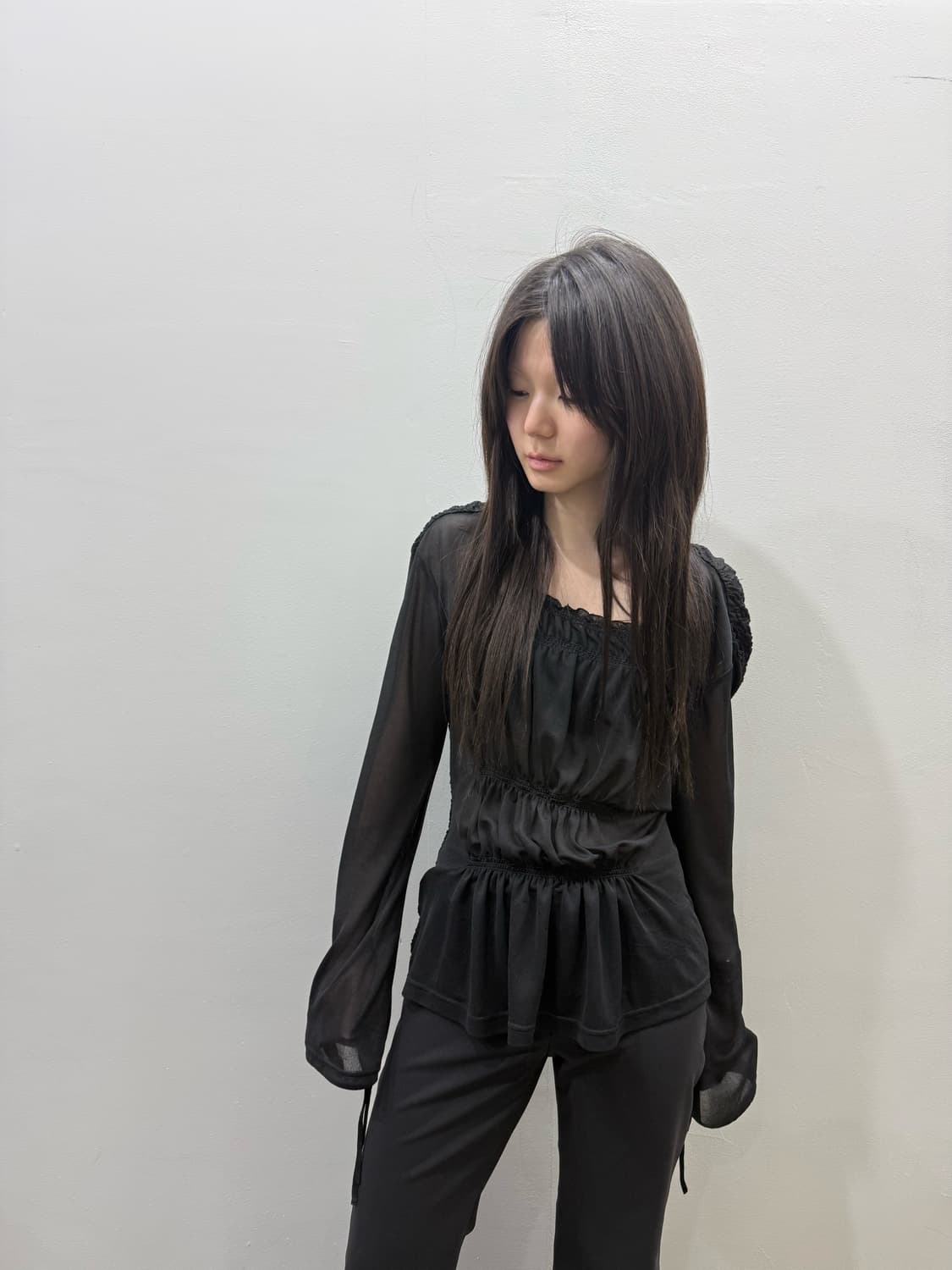 장 폴 고티에 아카이브 투톤 시스루 블라우스 상품이미지2