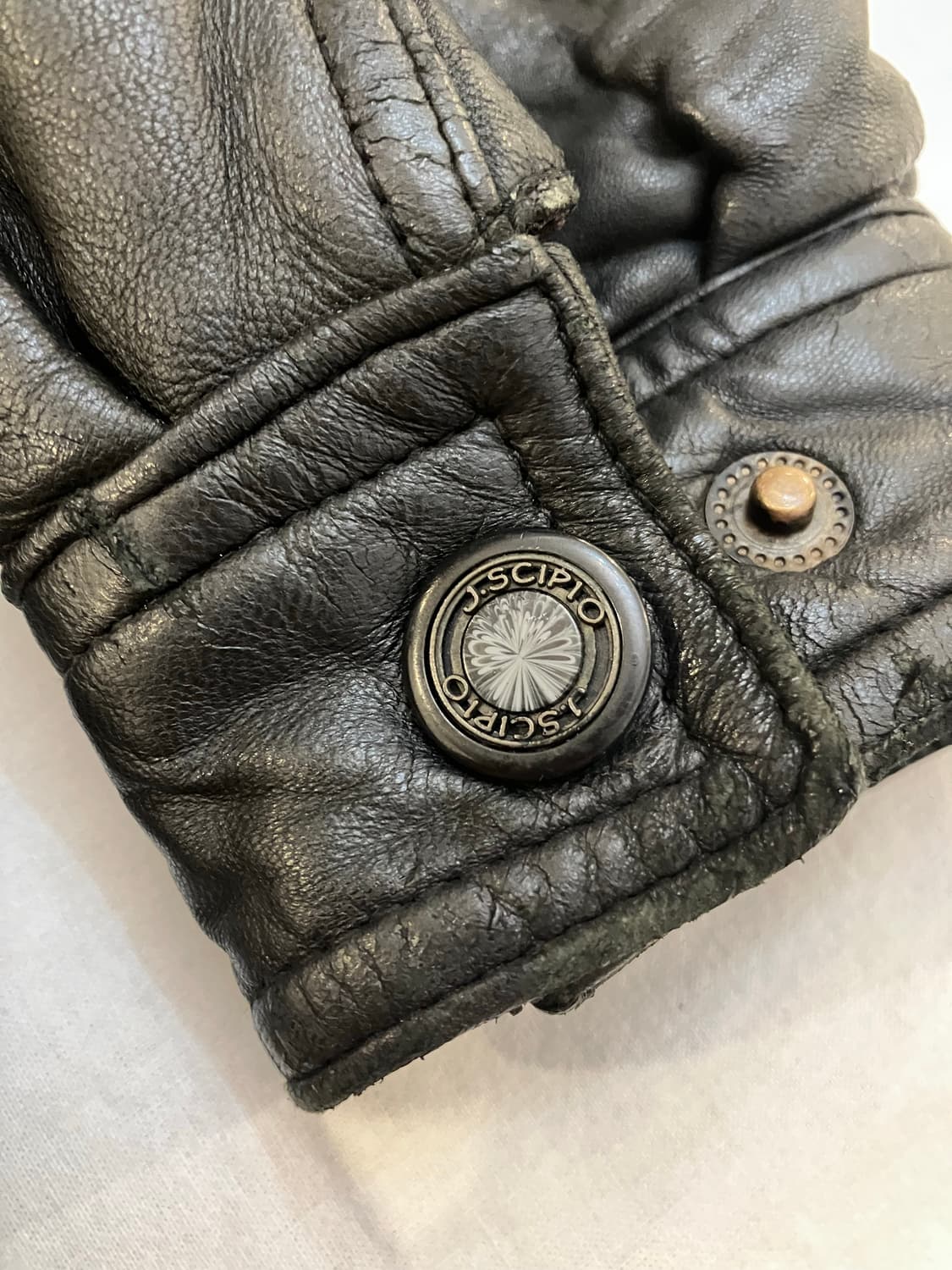 90s 코오롱 램스킨 양털 무스탕 레더자켓 블랙 상품이미지3