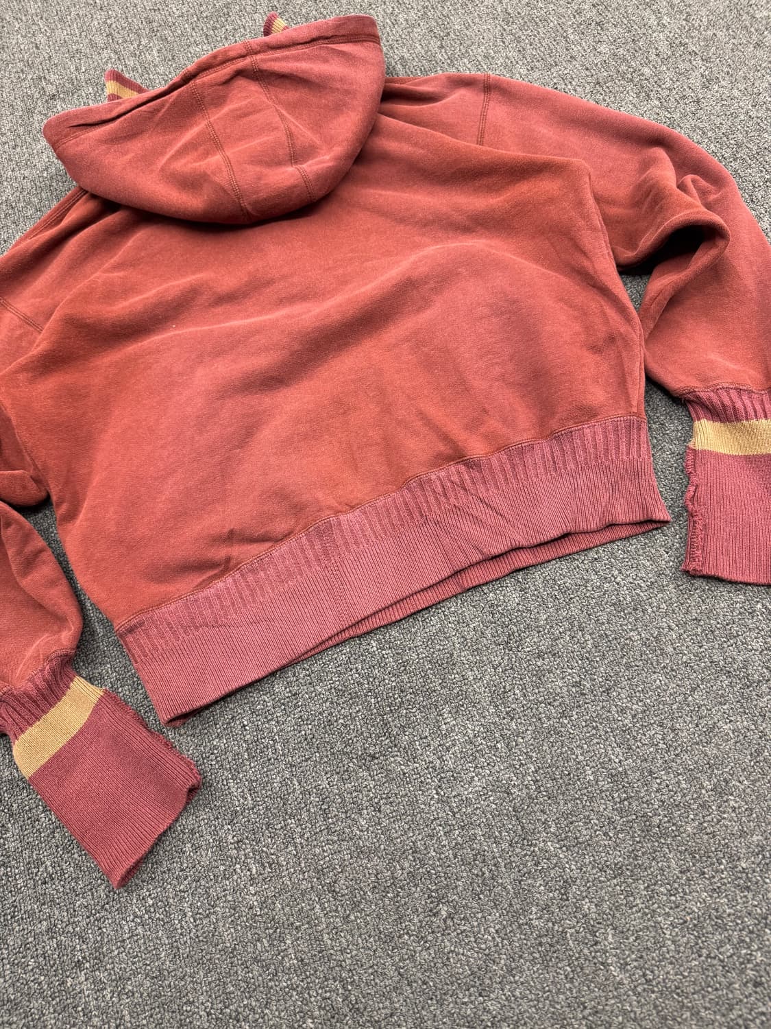 OS)NICOLE 빈티지 오버핏 피그먼트 레이어드 버튼 후디 상품이미지5