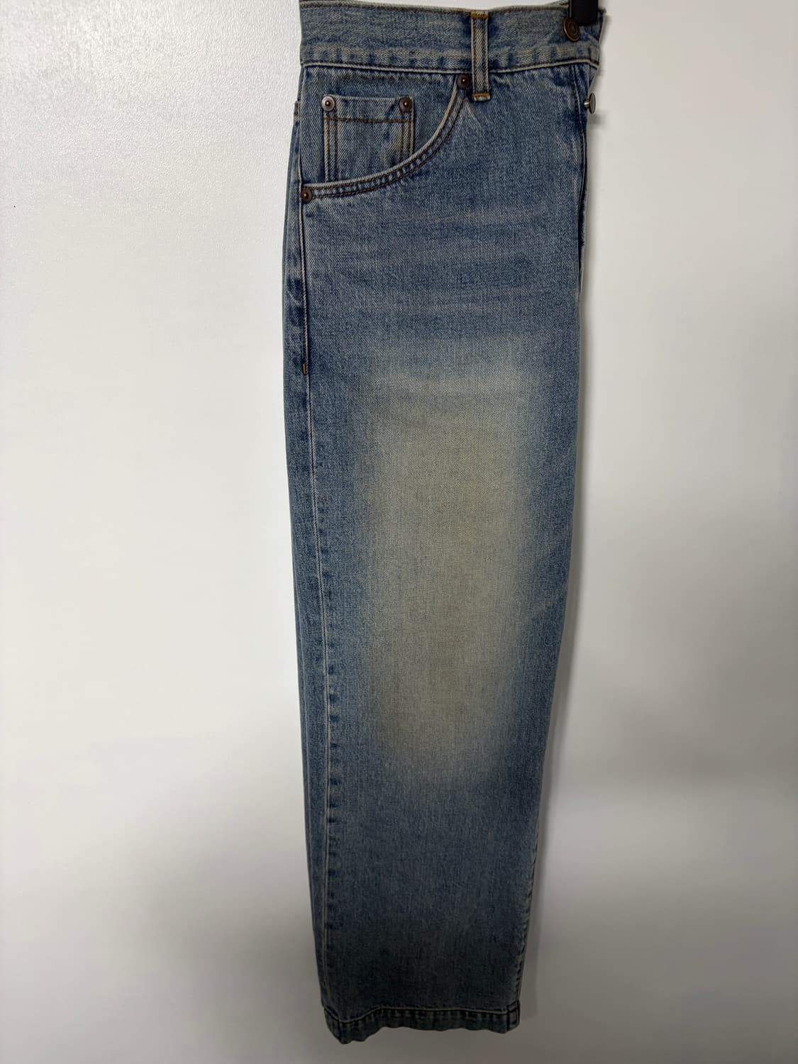 아트이프액츠 빈티지와이드 데님팬츠 워시드블루 S 상품이미지4