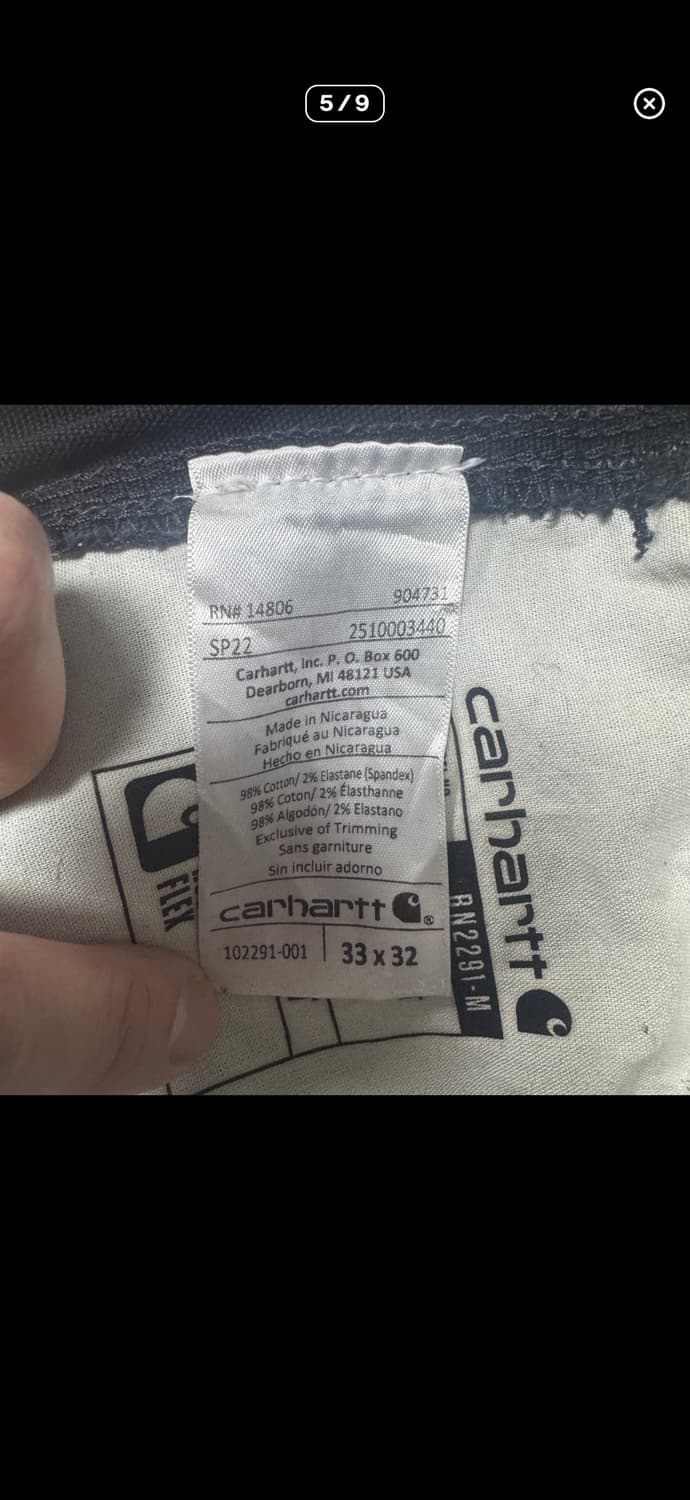 칼하트 릴렉스 핏 싱글니 워크 팬츠 33x32 상품이미지5