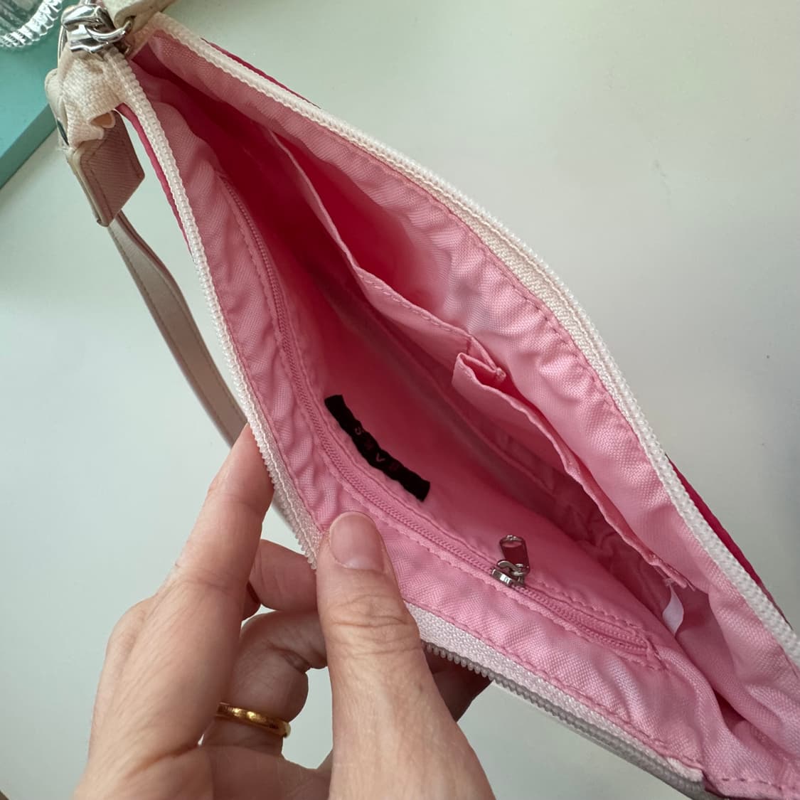 닥스 DAKS 핑크체크 미니숄더백 상품이미지3