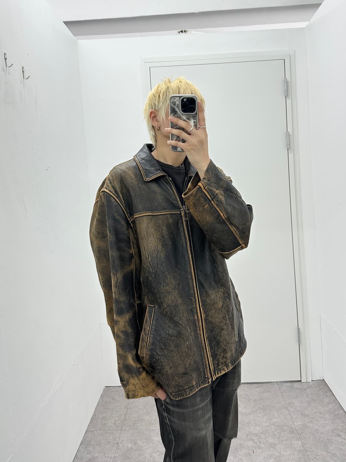 Calvin Klein dyed orange washing leather 상품이미지3