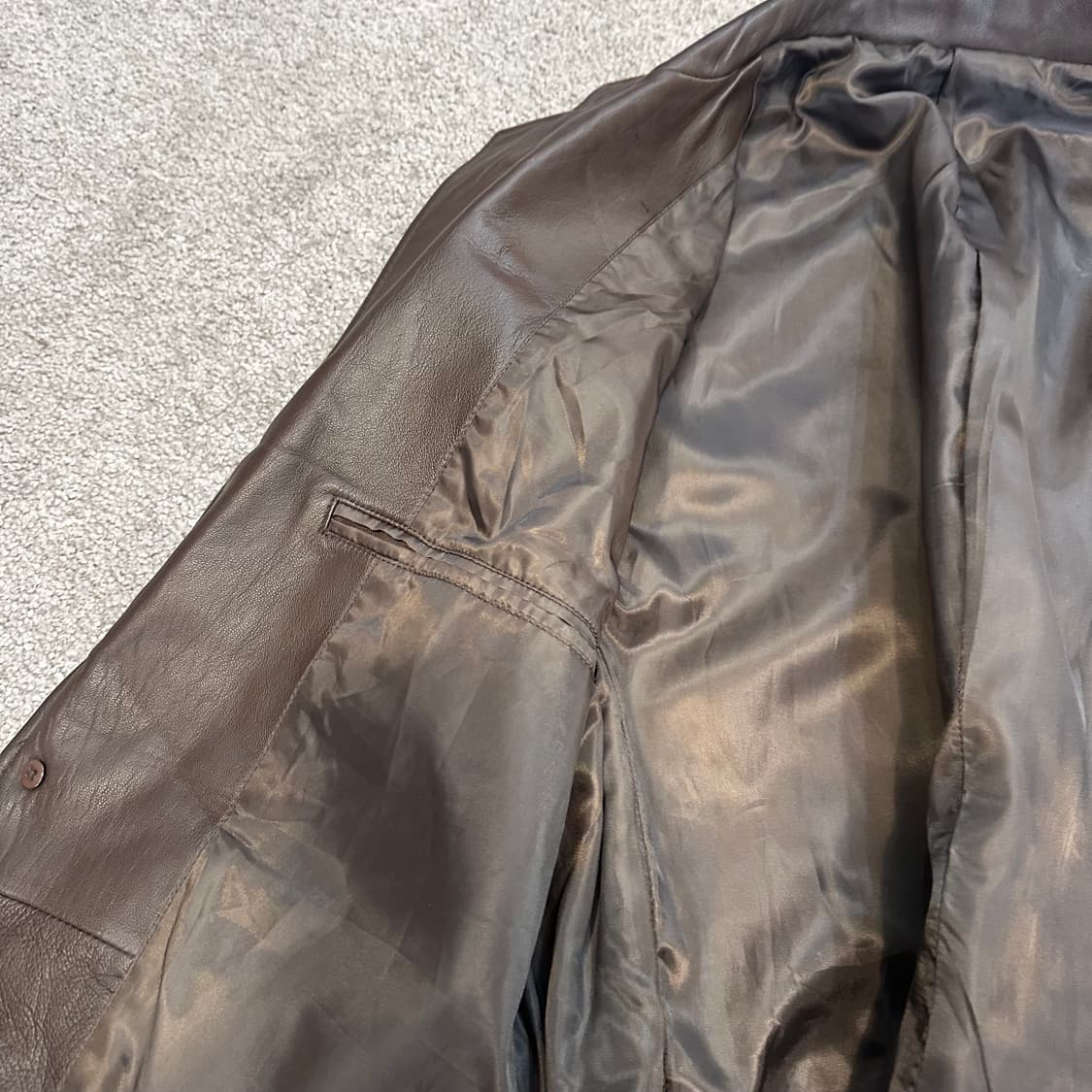 빈티지 브라운 양가죽 싱글 블레이저 자켓M 상품이미지6