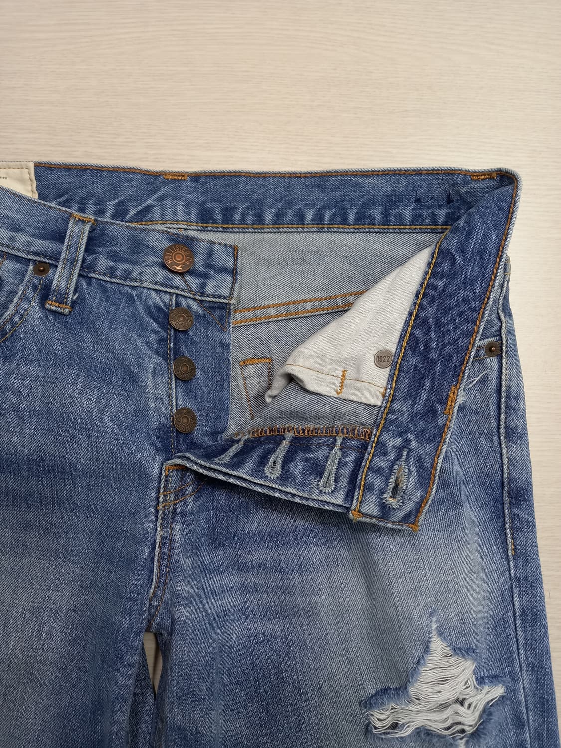 31 HOLLISTER 데미지워싱 일자 크롭진 31-502 상품이미지7