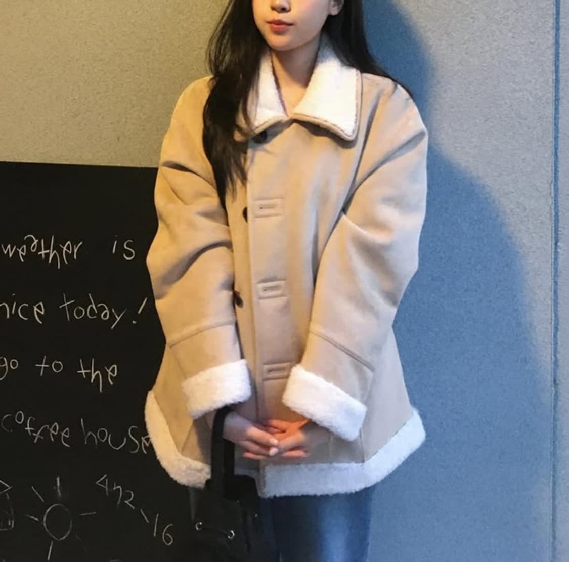 리버시블 스웨이드 무스탕 베이지 상품이미지4