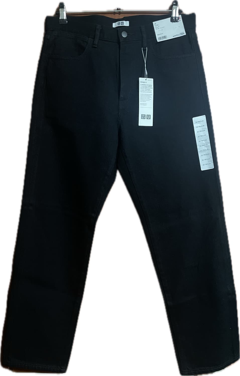 유니클로 U 레귤러핏 진 블랙 31 새상품 상품이미지1