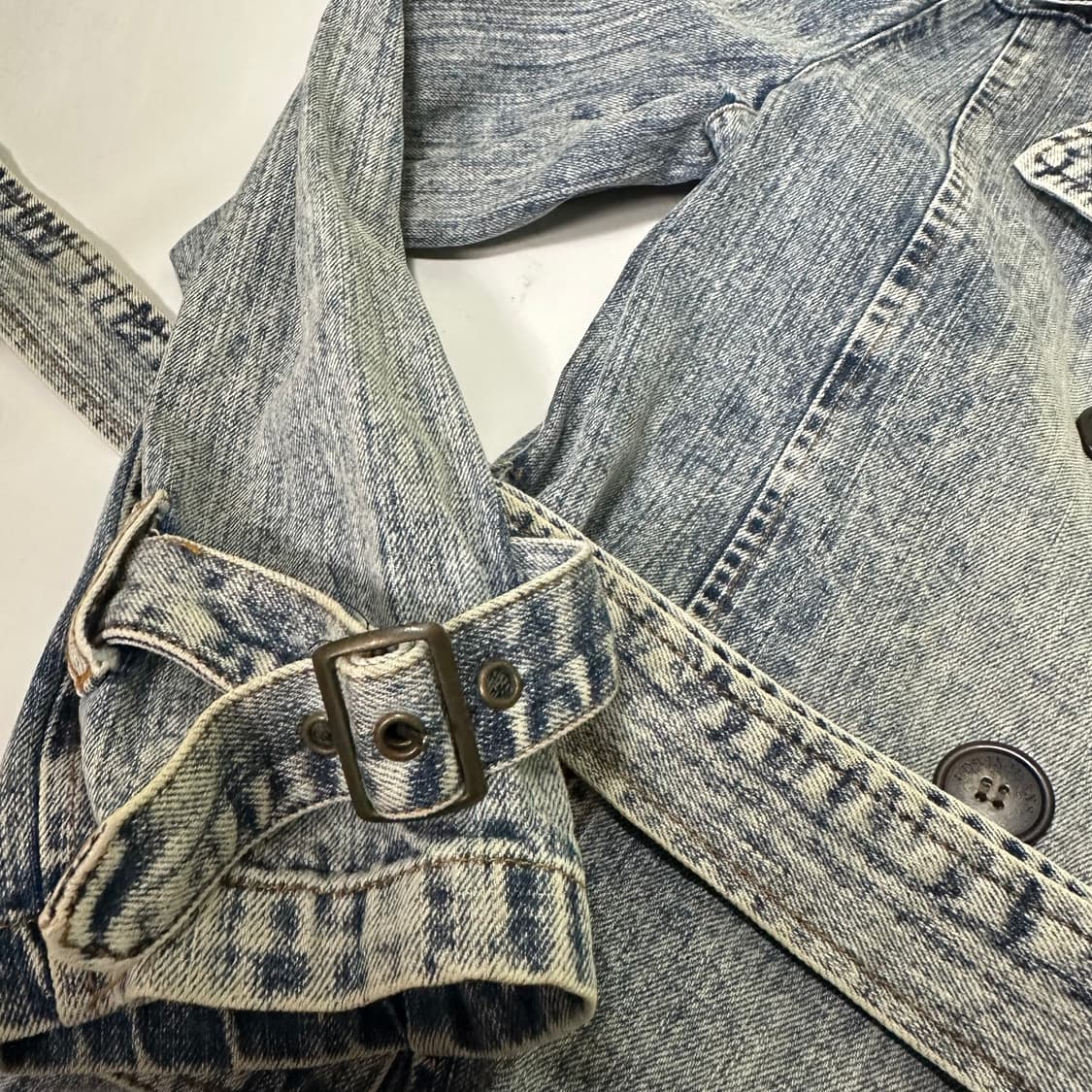 우먼M-L 에드윈 스톤워시드 로브 더블 데님자켓 상품이미지5