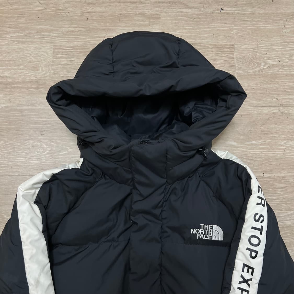 노스페이스 화이트라벨 사이드라인 후드 롱패딩 점퍼 [블랙] XL/105 상품이미지2