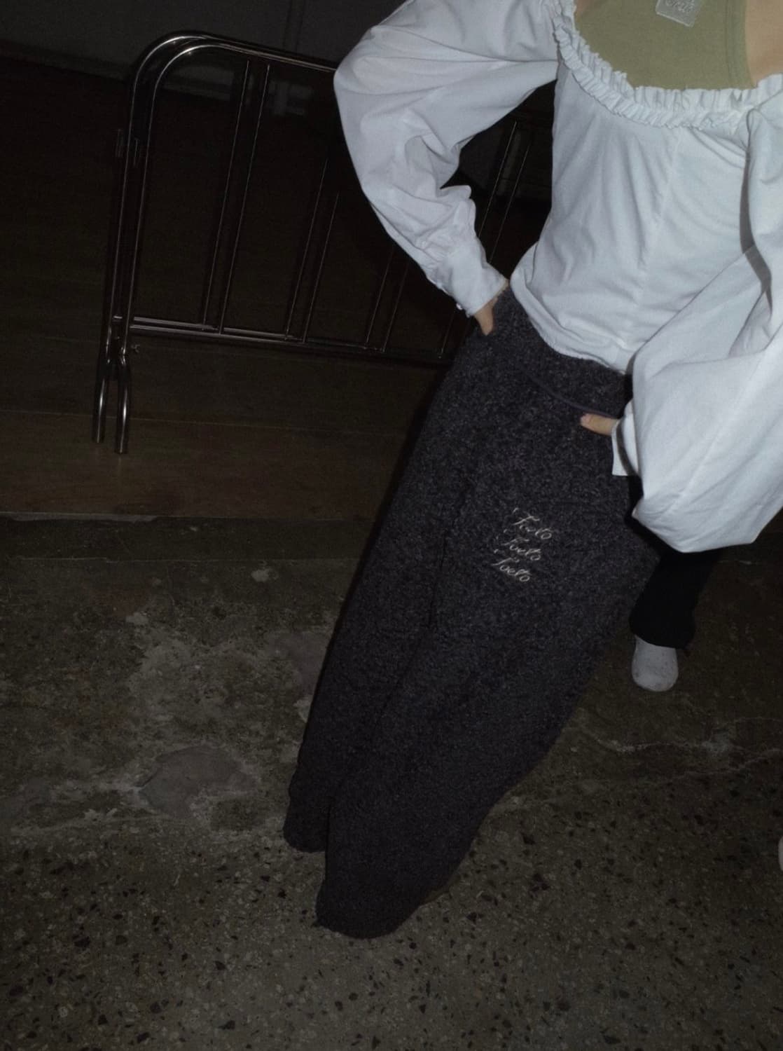 (새상품/기장수선) 포에토 밤비 테리 팬츠 차콜 상품이미지5