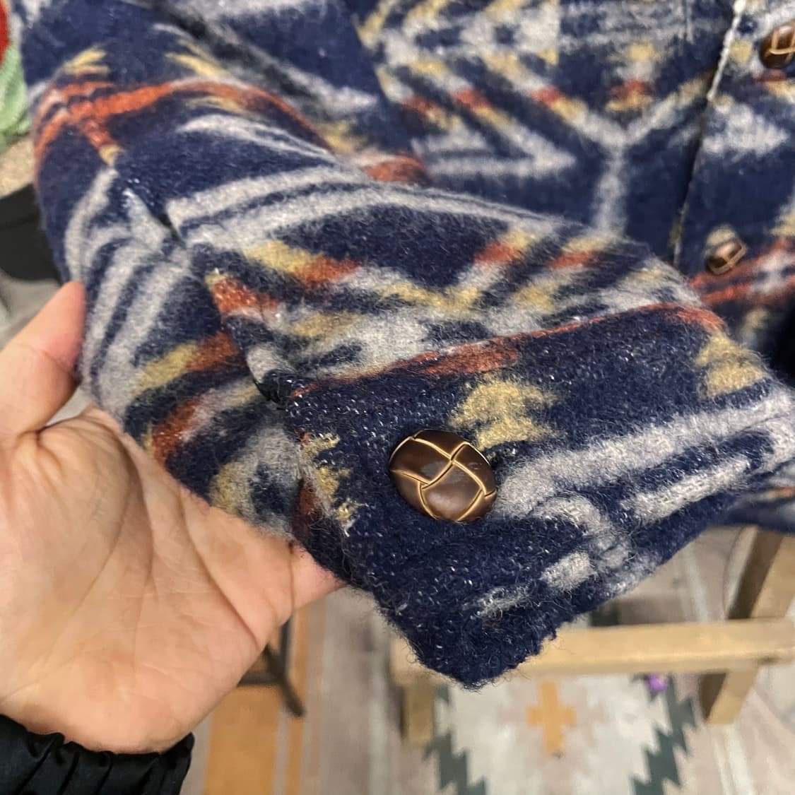 90s 존스 하머 쉐르파 안감 에스닉 패턴 자켓 상품이미지5