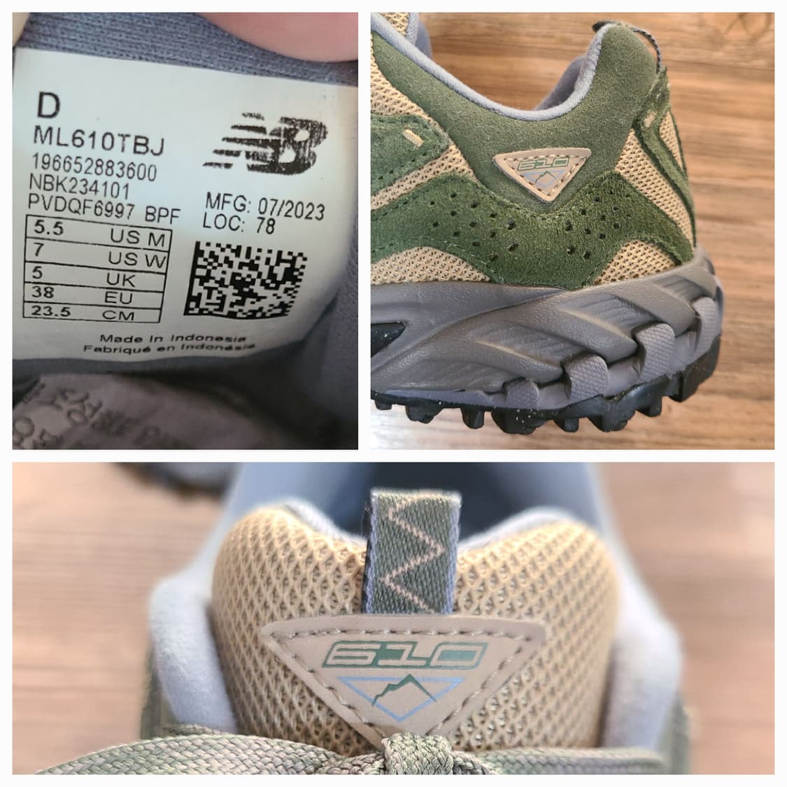 (235) 뉴발란스 ML610 다크 카모 그린 운동화 트래킹 신발 상품이미지10