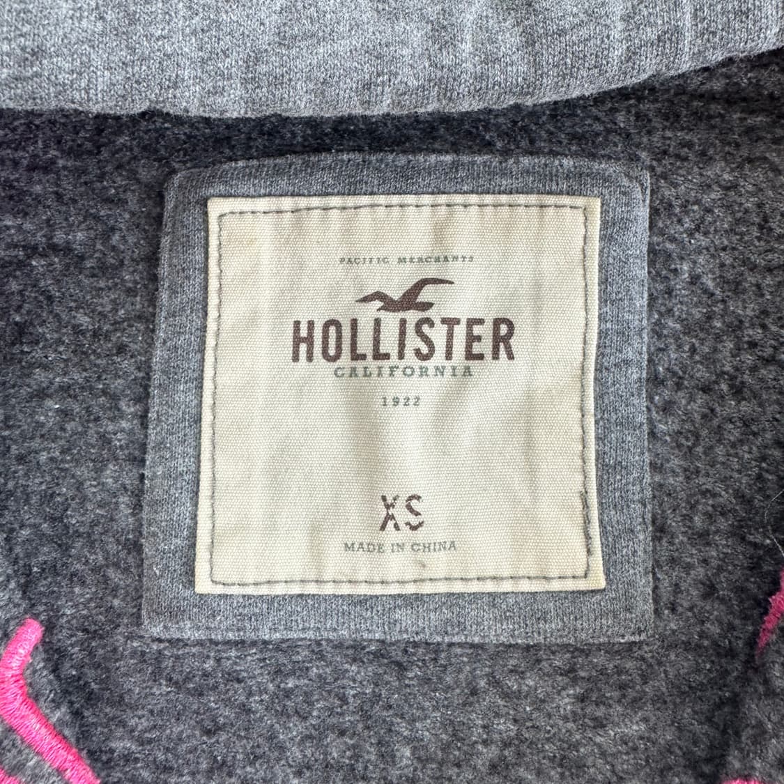 Hollister 홀리스터 핑크 로고 그레이 후드집업 상품이미지5