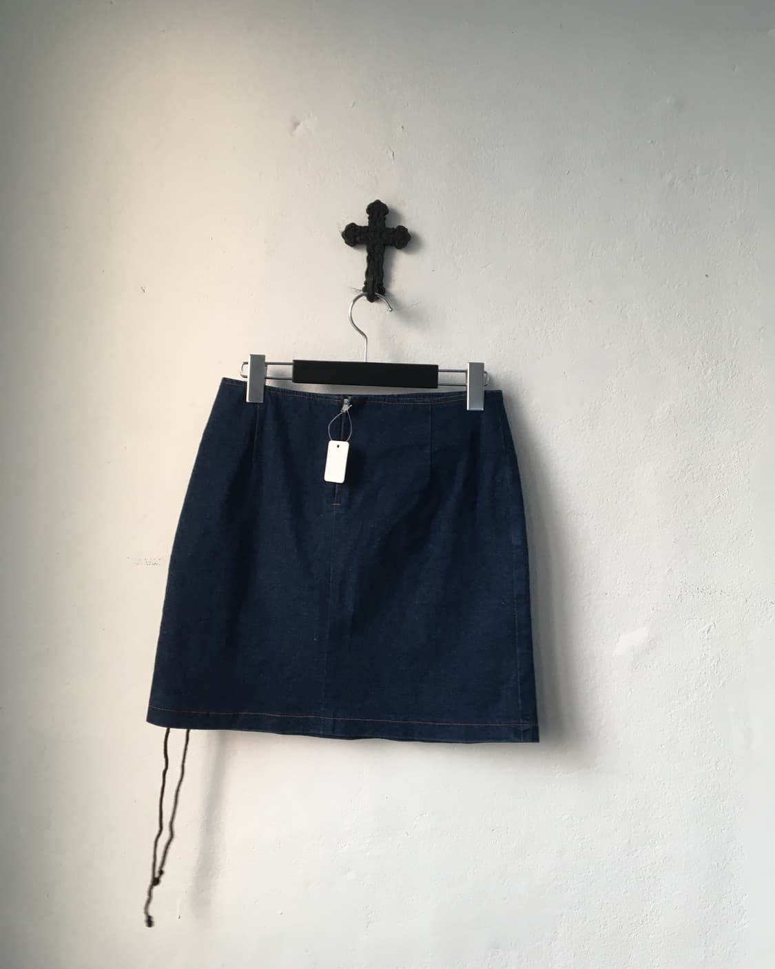 Lace up point denim mini skirt 상품이미지3