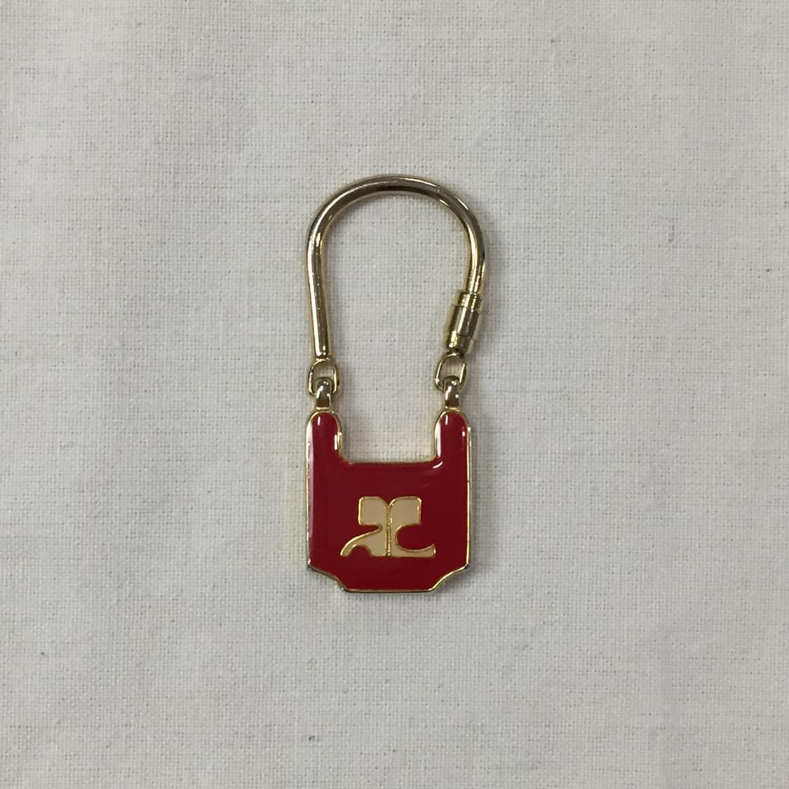 (희귀) 90s 꾸레쥬 레드 빅로고 키링 상품이미지1