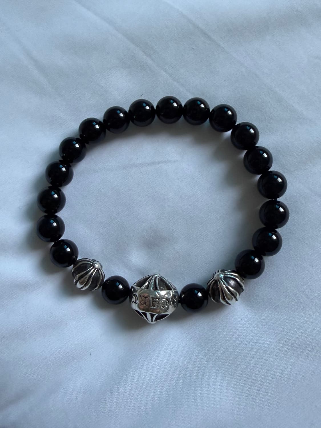 크롬하츠 오닉스 8mm 비즈 팔찌 블랙 상품이미지2