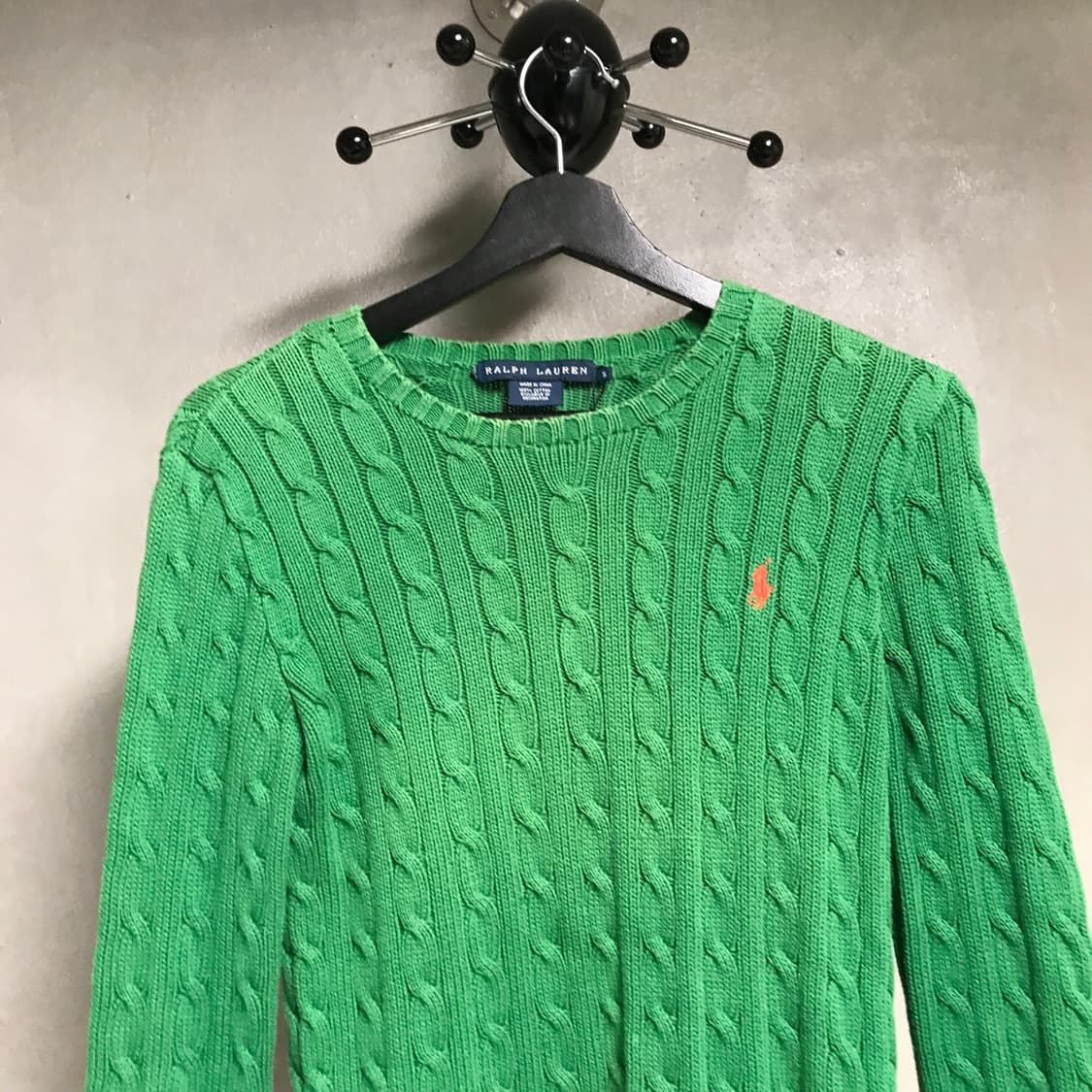 폴로 랄프로렌 케이블 니트 그린 S(W) 상품이미지2