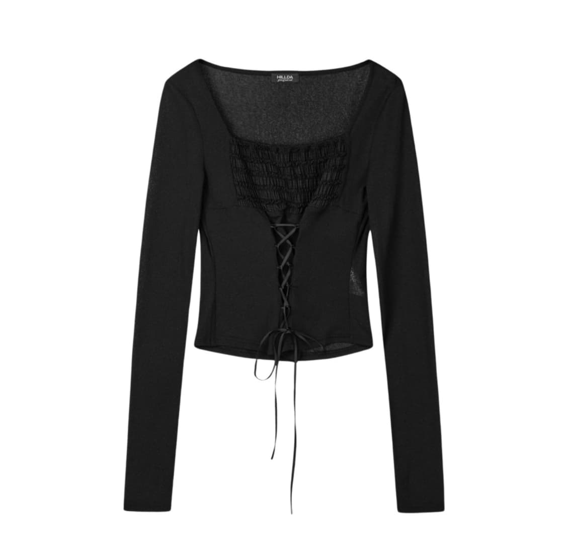 힐다 퓨어 레이스업 코르셋 탑 [블랙] 상품이미지2