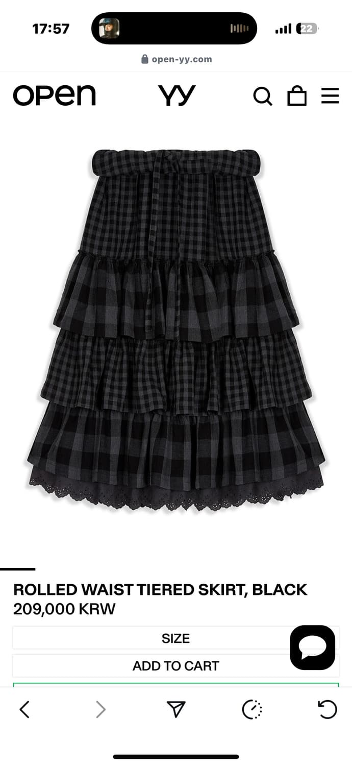 open yy rolled waist tiered skirt 오픈와이와이 상품이미지1
