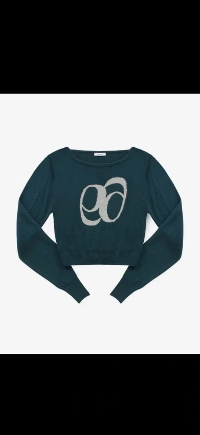 애즈온 보트넥 니트 블루그린 상품이미지2