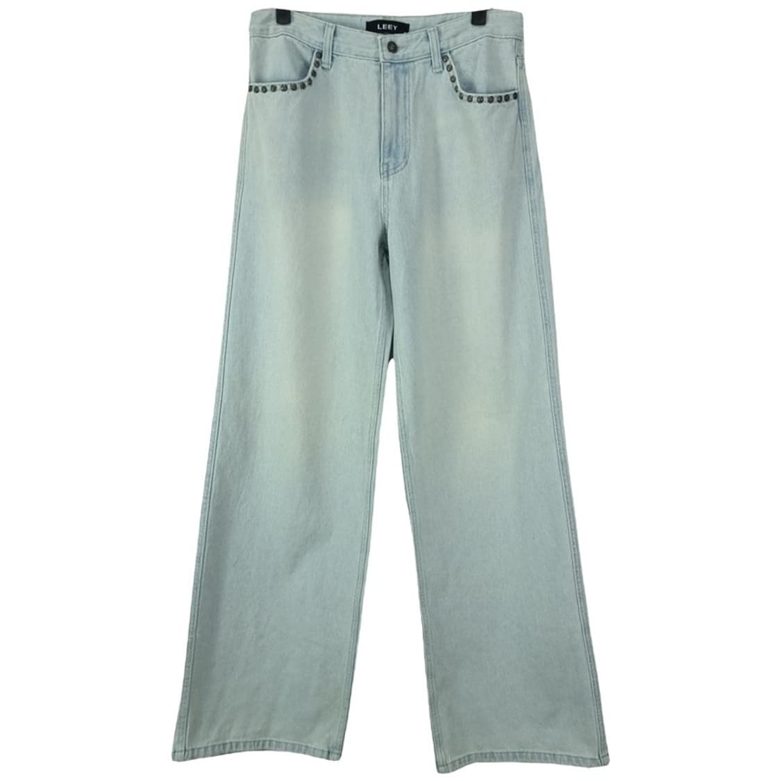 [LEEY YEEL] 아이스워싱 스터드 리벳 와이드 데님팬츠 M19816 상품이미지2