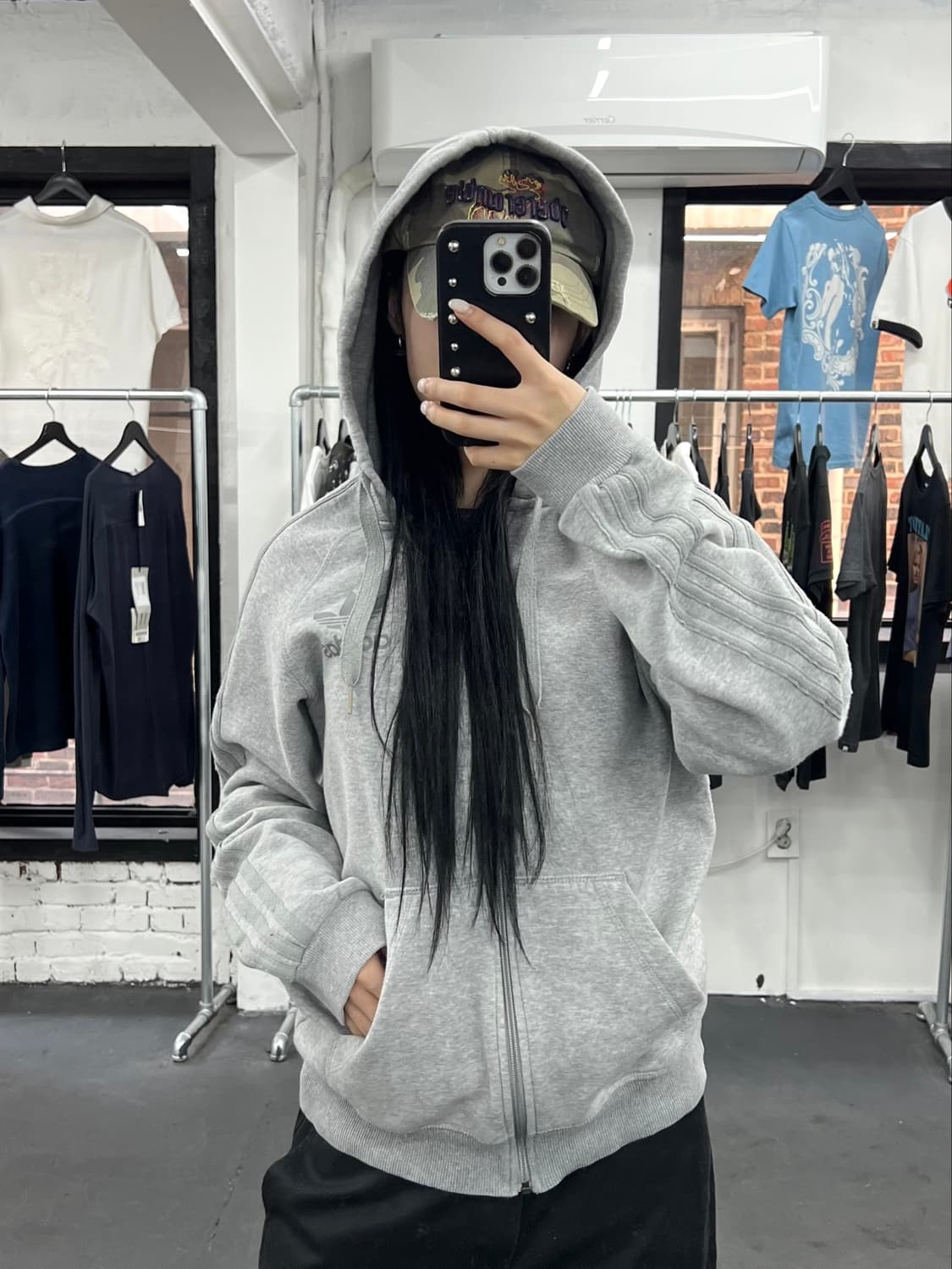 아디다스 파이어버드 그레이 후드집업 상품이미지1