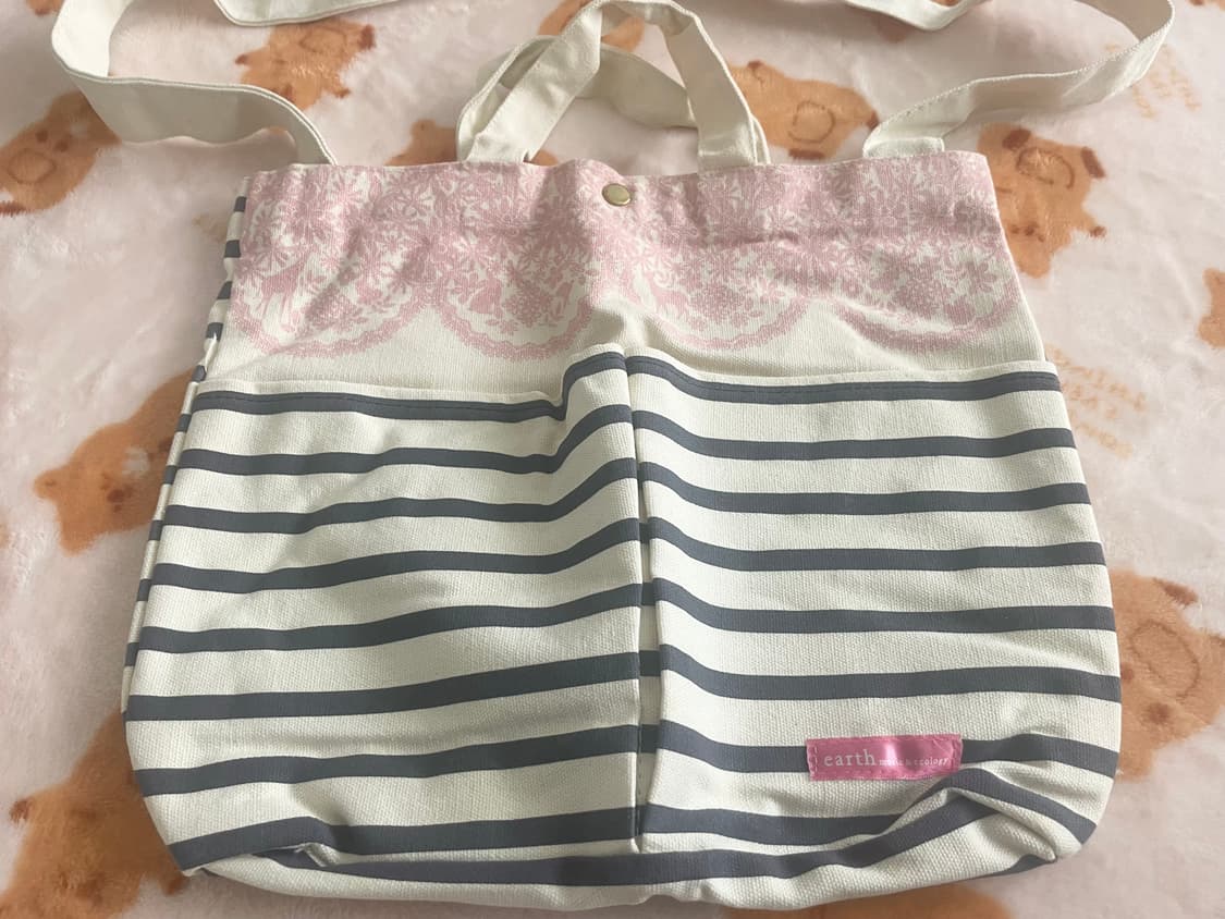 모리걸 빈티지 어스뮤직 캔버스 크로스백 🌸🤍 상품이미지2