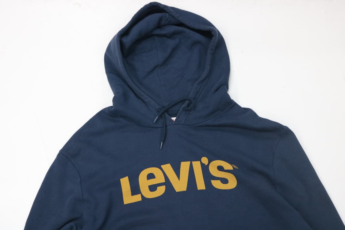 리바이스 오리지널 옐로우 빅로고 네이비 후드 티셔츠 (L) 상품이미지3