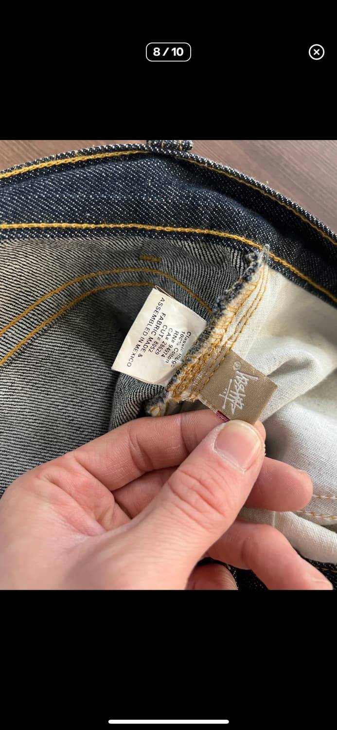 STUSSY 스투시 백로고 흑청 생지데님 36사이즈 상품이미지8