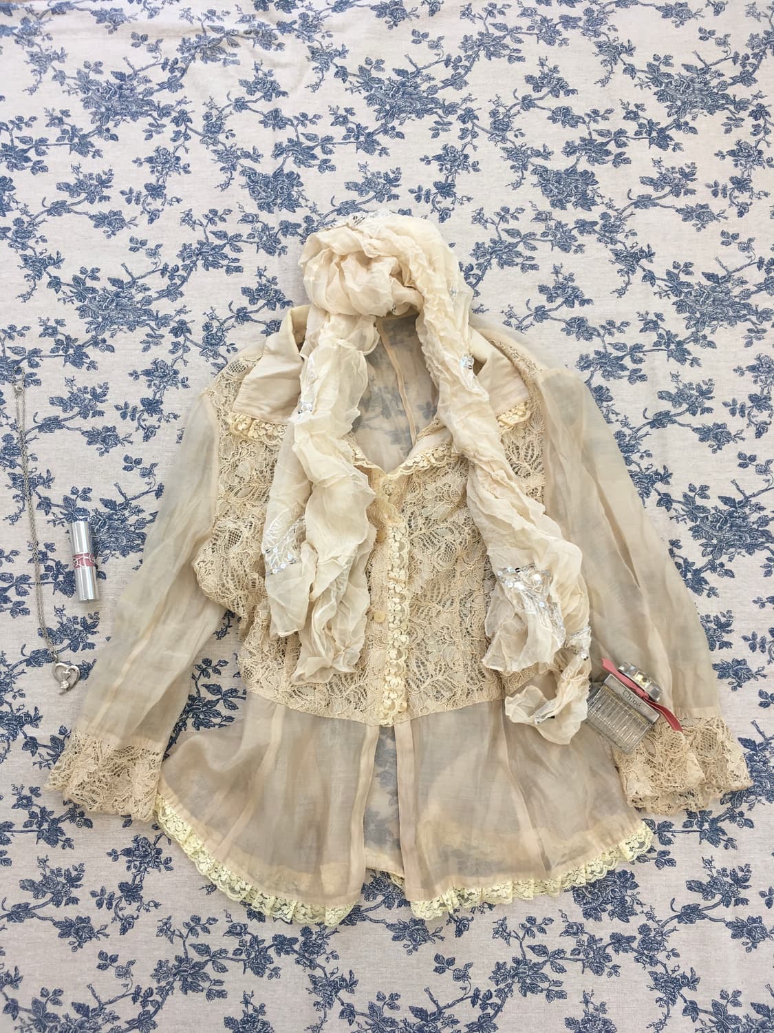 jpn vintage fairy beige lace jacket 상품이미지6