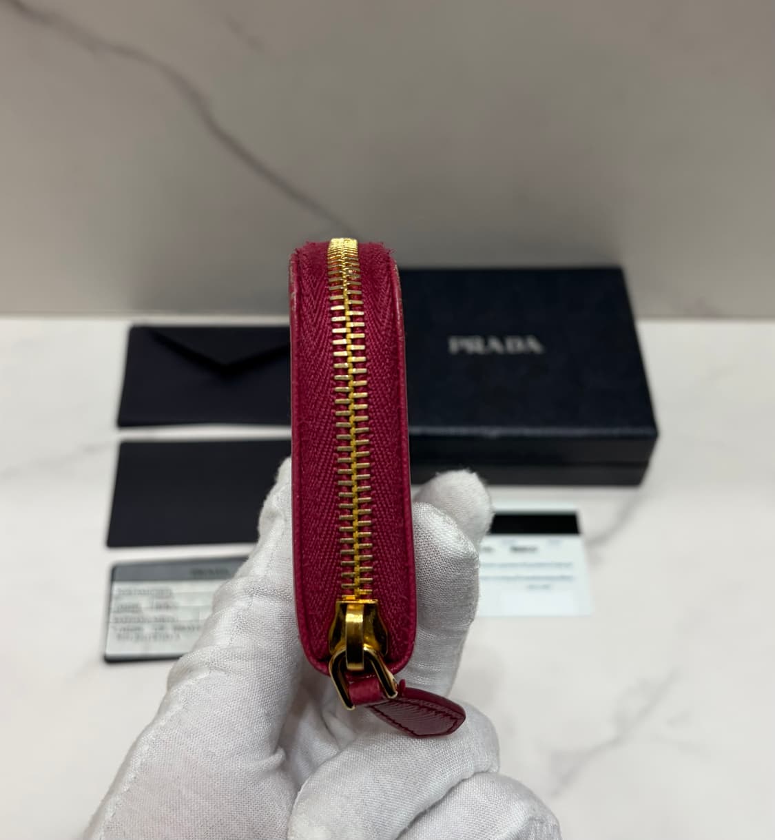 [정품] 프라다 사피아노 핑크 동전지갑  상품이미지4