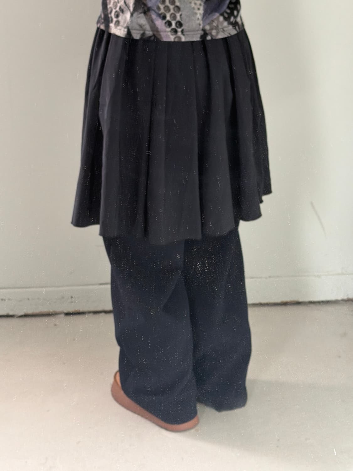 일본빈티지 네이비 핀턱 미디스커트 상품이미지3