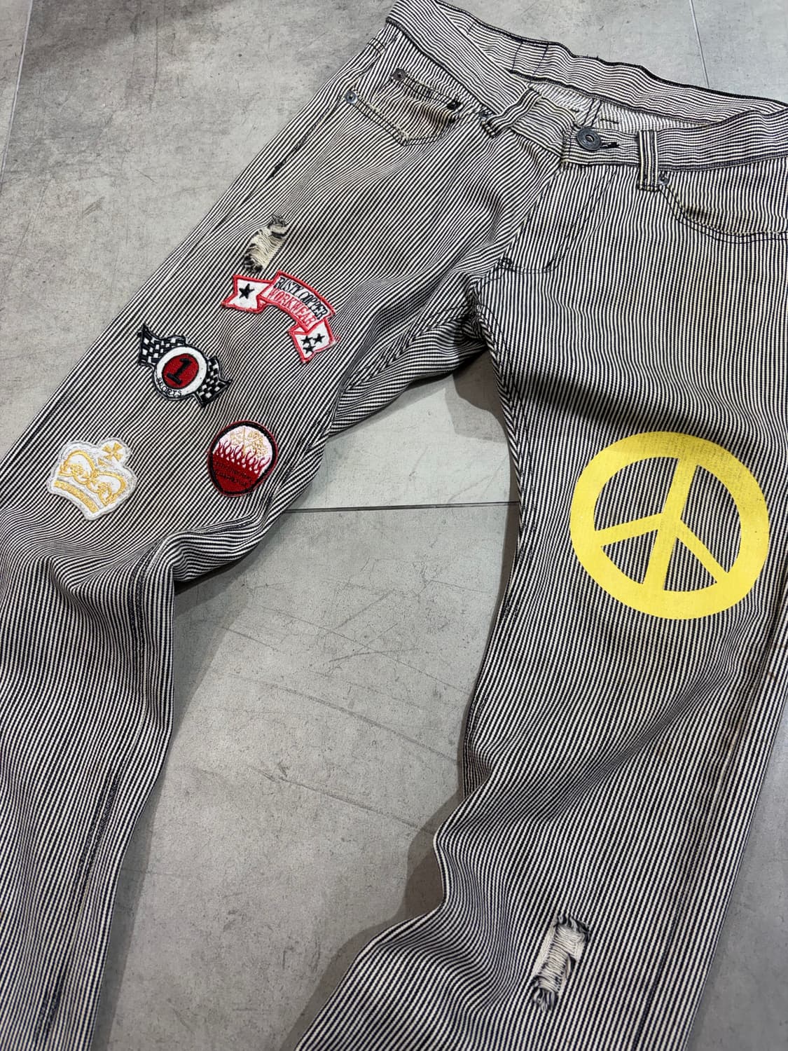 일본빈티지 peace 데님 팬츠 상품이미지3