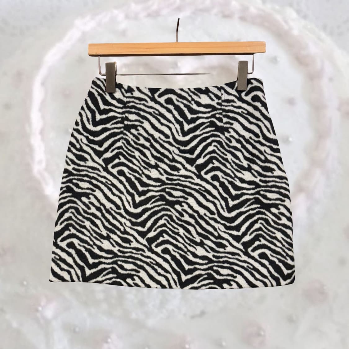 일본 빈티지 오네갸루 지브라 패턴 퍼 미니스커트 상품이미지2