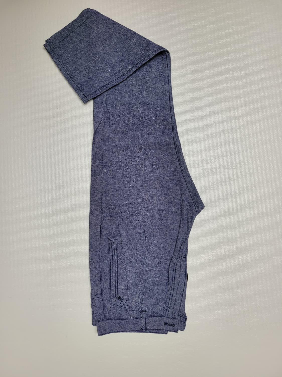 카이아크만 남자 샴브레이 슬랙스 32 네이비 상품이미지2