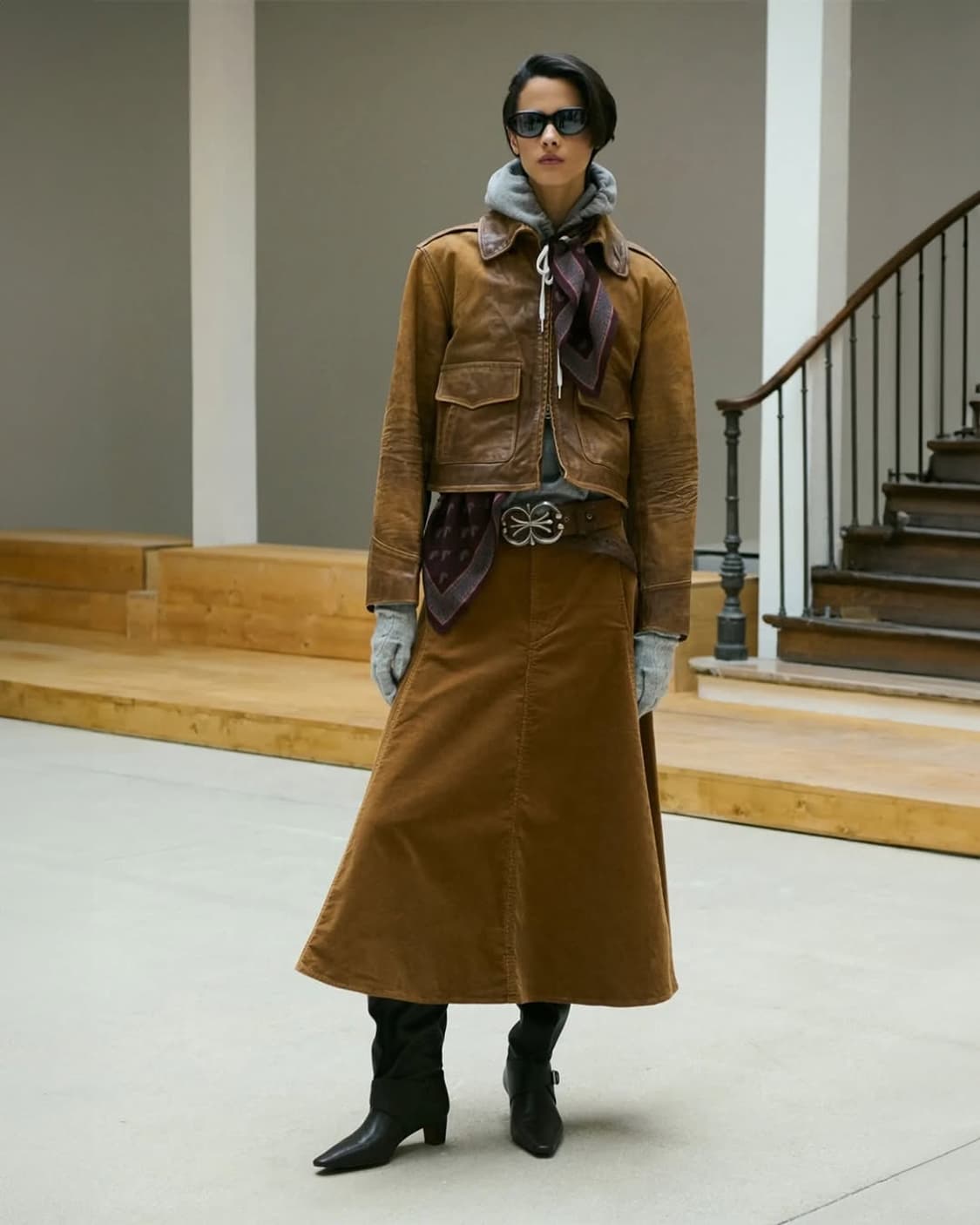 [새제품] 자라 오리진 리얼레더 소가죽 블루종 브라운 L 상품이미지6