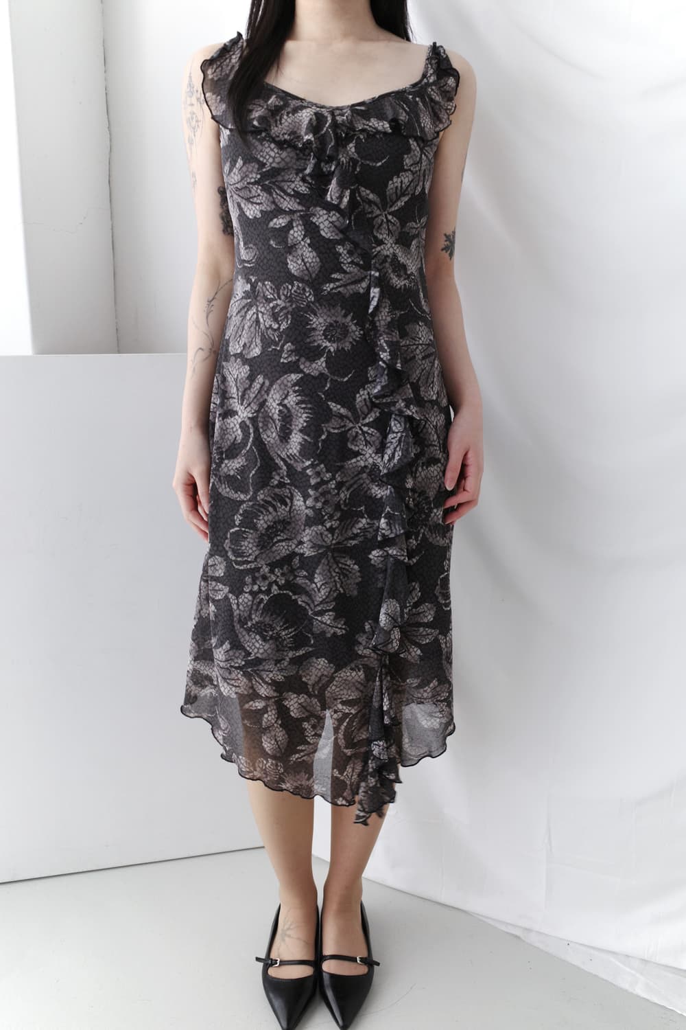 flower frill sleevelsee dress 상품이미지7