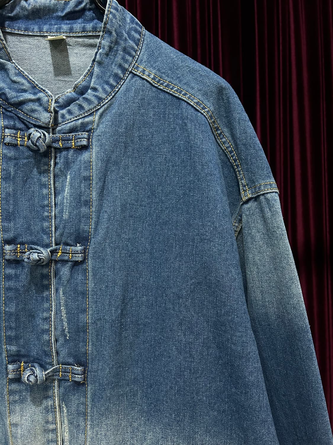 vintage china collar st denim jacket 상품이미지4