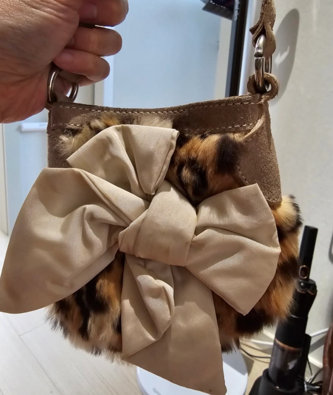 블루마린 레오파드 리본 미니 백 상품이미지3