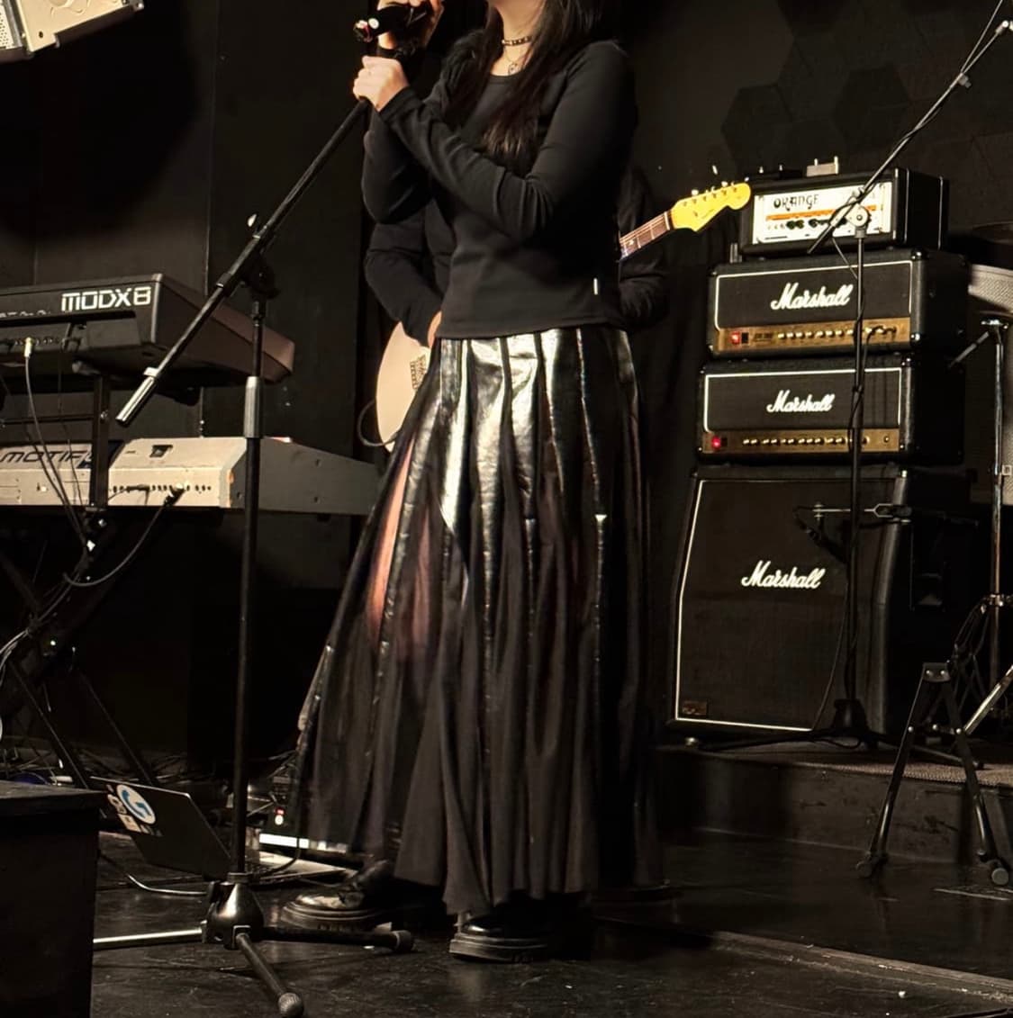 S/ 준야 와타나베 2011FW 레더 플리츠 스커트 블랙 상품이미지2