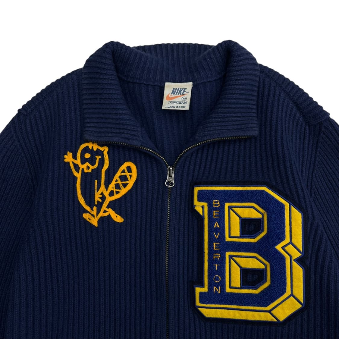 나이키 패치 네이비 니트 집업 M 상품이미지4